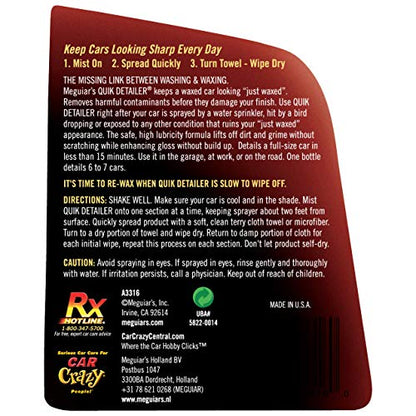 Meguiar's G10240 Smooth Surface XL Clay Kit - Includes 240 Grams of Clay Bars, Quik Detailer Spray Bottle and Microfiber Towel