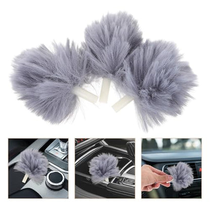 Hemobllo 3pcs Car Detailing Brush Set for Interior Cleaning with Soft Fiber Bristles Versatile Car Dust Brush for Hard-to-Reach Areas Including Air Vents and Dashboard Tools for Drivers