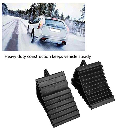2PCS Wheel Chocks for Trailers, Rubber Heavy Duty Trailer Jack Block Garage Car Stopper Anti Slip Car Wheel Chocks Trailer Tire Chocks for Travel Trailer, Camper, Rv, Truck
