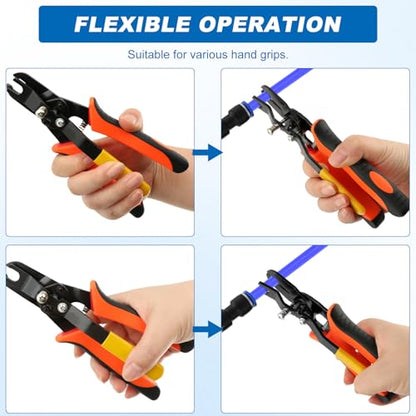 Air Line Removal Tool Kit, Air Hose Connector Removal Tool with 6 Blue Push to Connect Fittings 4mm 6mm 8mm, Carbon Steel Hose Disconnect Pliers for 1/4" & 5/16" Fittings