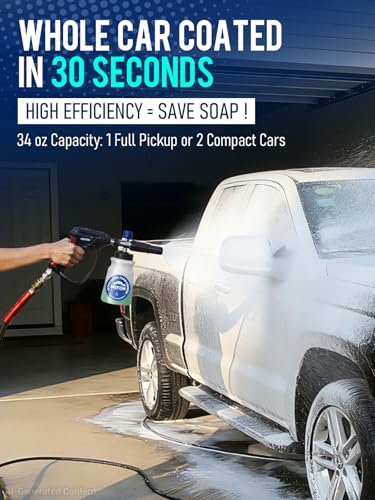 MEKOH Foam Cannon for Pressure Washer, Thick Snow Car Wash Foam Gun with 1.1mm Orifice & 1/4" Quick Connect, Pressure Washer Soap Cannon Attachment for Auto Detailing, Big Mouth Foam Blaster, 4000 PSI - size: 1.1mm