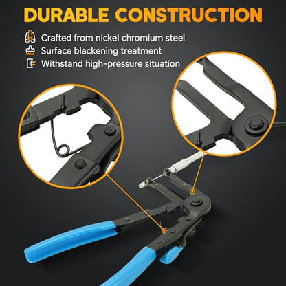9PCS Wire Long Reach Hose Clamp Pliers Set | Hose Clamp Pliers Set Fuel Oil Water Hose Auto Tools for Automotive Coolant Radiator Heater and Water Hose