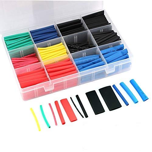 560PCS Heat Shrink Tubing 2:1, Adhesive Lined Dual Wall Electrical Wire Cable Wrap Assortment, Insulation Heat Shrink Tube Kit with Box, 5 Colors 12 Sizes for Automotive Marine DIY Repair