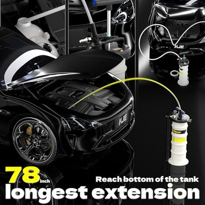KJE 6.5L Pneumatic/Manual Oil Fluid Extractor Pump, Fluid Extractor with Pipe Storage Units, Oil Extractor Pump for Oil Change with Full Set Accessories for Automotive/Marine Oil Change