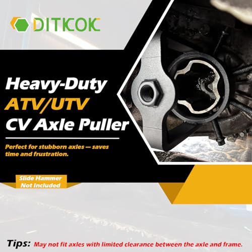 Heavy-Duty ATV/UTV CV Axle Removal Tool, 95mm OD CV Axle Puller Tool with Powder-Coated Surface, Axle Puller with Reinforced Gussets for ATVs/UTVs, Fits 5/8"-18 Slide Hammers (Not Included)