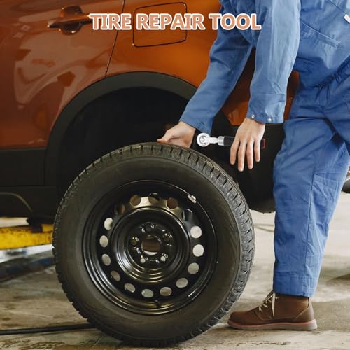 2pcs Tire Patch Repair Tools Kit with Sturdy Plastic and Metal Roller Scraper for Car and Truck Tires