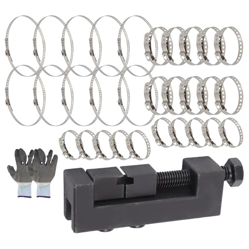 CV Boot Clamp Pliers Kit with 32 Clamps | Stainless Steel Clamps, CV Boot Tool, Banding Pliers, Universal Application, 32 Pieces