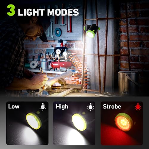 2-Pack Rechargeable LED Work Light, 360° Adjustable Spotlight with Magnetic Base & Clamp, Portable Clip Light for Garage, BBQ, Workshop, Construction, Car Repair, Household & Emergency Use - style: 2-Pack