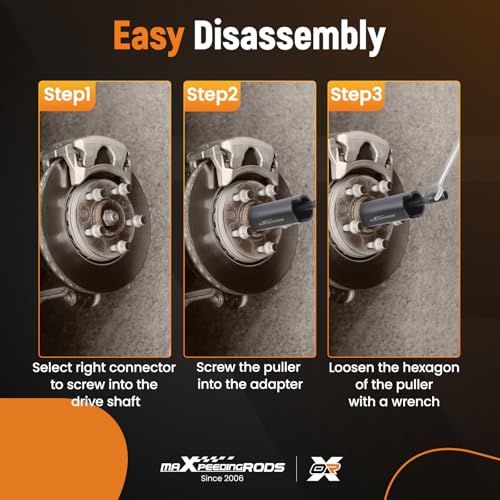 maXpeedingrods Drive Shaft Puller Extractor Tool Set for BMW VW Audi Porsche MB Subaru, 7PCS CV Axle Puller Removal Kit with 6 Adapters (M16, M20, M22, M24, M27, M30)