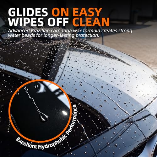 Liquid Cleaner Wax for Cars - 2 in 1 Car Wax Cleaner & Shine in One Step, Easy to Use Liquid for Paint Protection, Water Beading & Gloss for Black White Cars - 10.58 oz