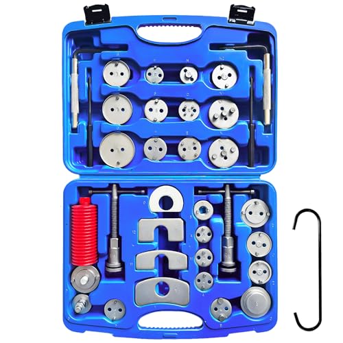 Brake Caliper Compression Tool 36 Piece Disc Brake Caliper Tool Kit for Pad Replacement with 24 Adapters Fits Most Vehicles with C Hanger