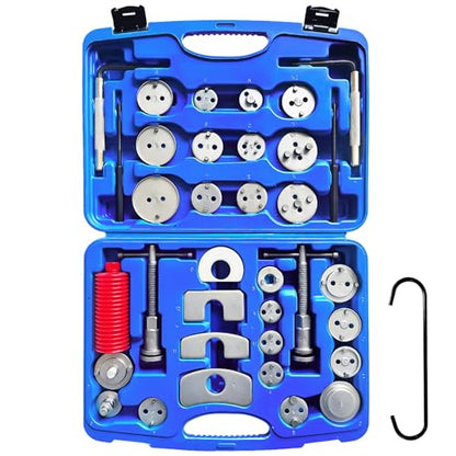 Brake Caliper Compression Tool 36 Piece Disc Brake Caliper Tool Kit for Pad Replacement with 24 Adapters Fits Most Vehicles with C Hanger