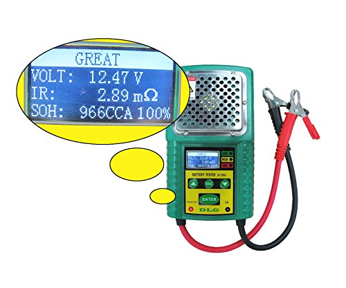 DI-226A LCD Indication Versatile Lead-Acid Battery Tester with CCA/Work Load/Internal Resistance Test Electric Vehicle Battery/UPS Battery/Solar Energy Battery/Marine Battery/Car Battery