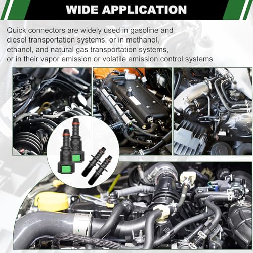 2 Sets Fuel Line Quick Connect Straight Fittings, 9.89mm to ID 8mm | Nylon Fuel Line Connectors Straight Pipe Connector, Quick Release Fuel Connector - color: 2 Sets Fuel Line Quick Connect SAE 9.89mm to ID 8mm