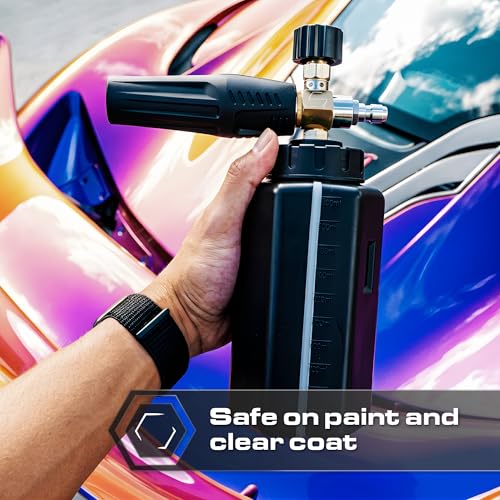 Blackline Foam Cannon PRO for Pressure Washers (Wide Mouth), Durable Car Wash Foam Gun, Easy to Use & Adjust, Creates Thick Foam, 1L Bottle & Snow Foam Lance w/ 1/4" Quick Connect - style: Foam Cannon Pro