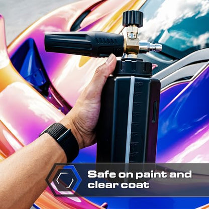 Blackline Foam Cannon PRO for Pressure Washers (Wide Mouth), Durable Car Wash Foam Gun, Easy to Use & Adjust, Creates Thick Foam, 1L Bottle & Snow Foam Lance w/ 1/4" Quick Connect - style: Foam Cannon Pro
