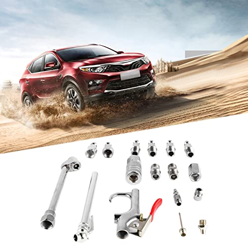 Air Compressor Accessories, 17 Pieces Iron 1/4NPT Air Blowgun Accessory Kit, Accurate Standard for Repair