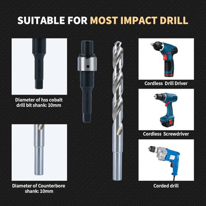 7/16-14 SAE Thread Repair Kit with Insert HSS Drill, Tap, Counterbore, Installation Driver, 10PCS Stainless Steel Insert 7/16-14X0.600 INCH