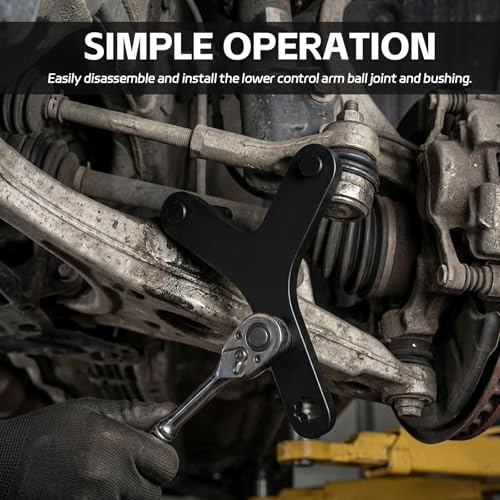 Lower Control Arm Prying Tool, Suspension Control Arm Bushing Removal Tool, Lower Ball Joint Pry, Compatible with 1/2" Drive Breaker Bar, Ball Joint Separator, Suspension Car Accessories