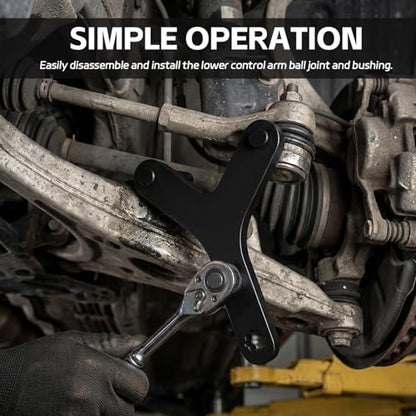 Lower Control Arm Prying Tool, Suspension Control Arm Bushing Removal Tool, Lower Ball Joint Pry, Compatible with 1/2" Drive Breaker Bar, Ball Joint Separator, Suspension Car Accessories