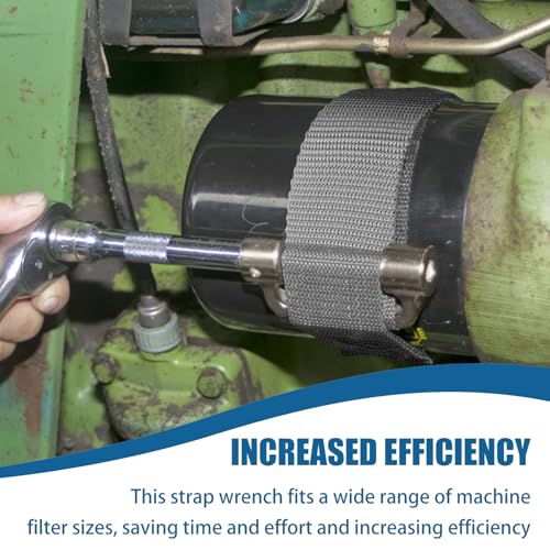 Abode Heavy Duty Filter Strap Wrench Removal Tool, for With Diameters Up to 6-1/2 inches Heavy-Duty Oil Filter Strap Wrench Removal Replacement