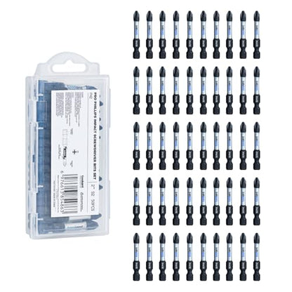 toolant 2 Inch Phillips Bit#2 Magnetic Anti Slip Impact Screwdriver Bits Set(50Pack) - color: 2"*50pcs, size: PH2