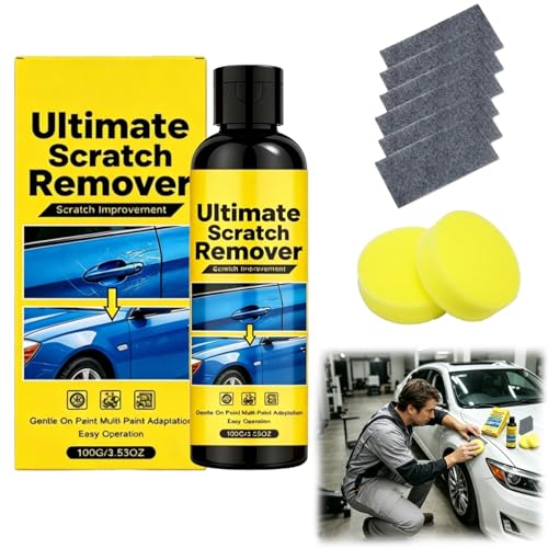 Ultimate Scratch Remover, 60-Second Nano Polix Scratch Remover for Deep Scratches, All Paint Colors Polishing Kit, Quick Fix Removal Paste, Hydrophobic Shine & UV Protection (1 Bottle)