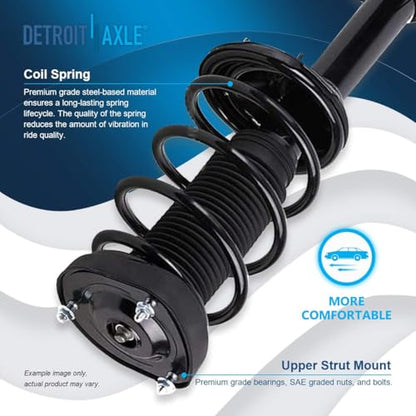 Detroit Axle - Rear Steering Knuckles & Wheel Hub Bearings Struts w/Coil Spring Replacement for 2003-2005 Subaru Forester - 4pc Set - size: 4QU48640/ Big strut kit