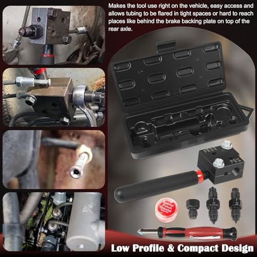 Bonbo 33260 Single/Double Flaring Tools Kit Fits for 3/16" and 1/4" Tubing on Most Vehicles - Brake Lines in Tight Spaces