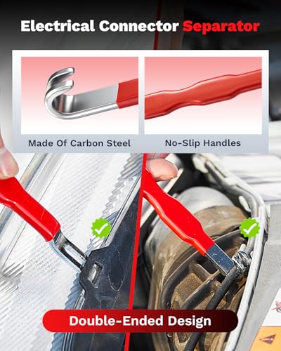 Saker Electrical Disconnect Pliers Electrical Connector Removal Tool – 5PCS Automotive Hose Clamp Tool Set for DIY Car Owners, Safe Electrical Connector Removal, Tight Engine Bay Repair & Maintenance - size: 5PCS
