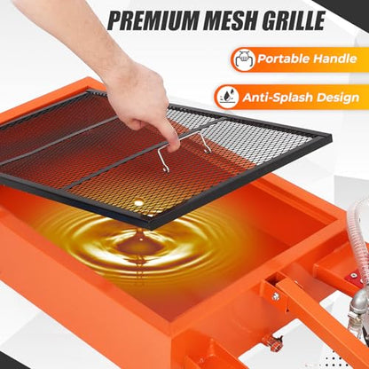 GAOMON Oil Drain Pan,Low Profile Oil Drain Pan with Electric Pump,Oil Change Pan with 8ft Hose & Folding Handle, Rolling Oil Drain Cart for Car, SUV, Trucks Oil Draining - size: 15 Gallon, style: Manual