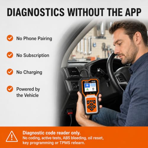 OBD2 Scanner Check Engine Light Car Code Reader Clear Error Codes ABS SRS SAS Etc Full Vehicle System Diagnostics Tool Compatible with Toyota Honda Ford