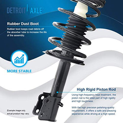 Detroit Axle - 2pc Front Struts for Chrysler Dodge Plymouth Neon SX 2.0, 2 Struts w/Coil Spring Assembly Replacement Suspension Ready Struts Shocks - size: 171580 x2/PAIR