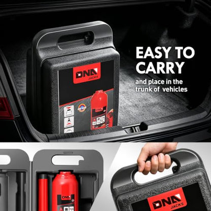 DNA Motoring 6 Tons / 12000 lbs Lifting Automotive Welded Hydraulic Bottle Jack for Car SUV Pickup Truck, Auto Repair, with Manual Handle & Carrying Storage Case, Red - color: red, style: 6 ton
