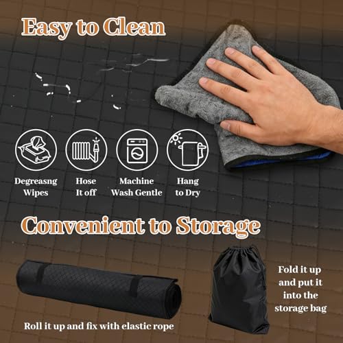 Rolling Creeper Mat, 60"x28" Zero Ground Clearance Mechanic Mat for Working Under Car, Under Car Roller for All Vehicles & Terrains, 3-Layer Design with Storage Bag(Black)