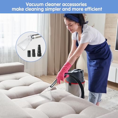 Universal Clear Vacuum Extraction Accessory with 1-1/4“,1-7/8” and 2-1/2” Adapter,Compatible with All Shop Vac Extractor,Wet Dry Vacuum Cleaner Attachments for Upholstery,Carpet Cleaning,Car Detailing - size: Large+Small