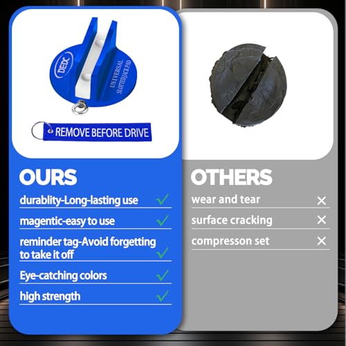 DEDC Universal Pinch Weld Jack Pad 2 Pcs Blue, Magnetic Aluminum Jacking Puck Frame Rail Protecotr with 2 Reminder Streamers, Garage Accessories for Mechanics - color: Blue 2 Pcs with 2 Reminder Streamers