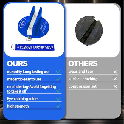 DEDC Universal Pinch Weld Jack Pad 2 Pcs Blue, Magnetic Aluminum Jacking Puck Frame Rail Protecotr with 2 Reminder Streamers, Garage Accessories for Mechanics - color: Blue 2 Pcs with 2 Reminder Streamers