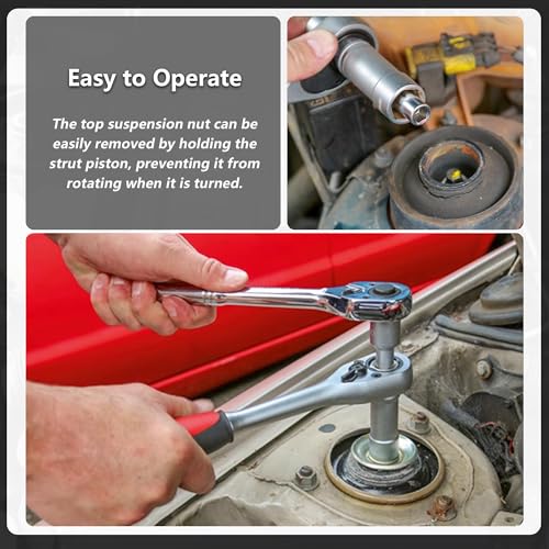 18PCS Steering Hub Suspension Shock Absorber Strut Nut Removal Tool Socket Kit, 1/2 inch Suspension Strut Spreader Tool Set, with Gloves