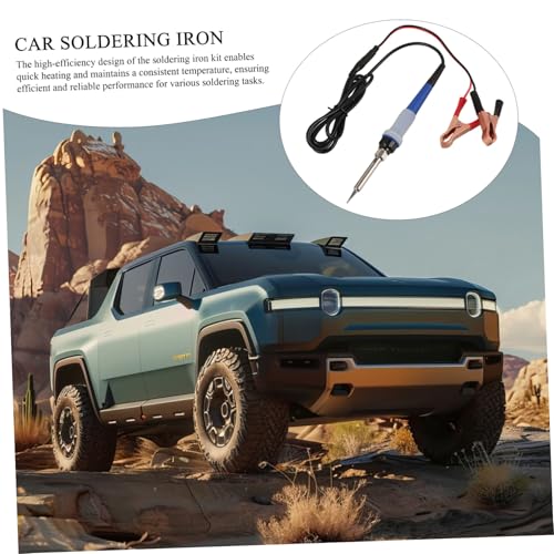 1Set Portable Car Soldering Iron Kit Electric Heating Tool with Rubber and Ceramic Core for Automotive Electrical Repairs and Welding Compact Design for Easy Storage and Quick Heating
