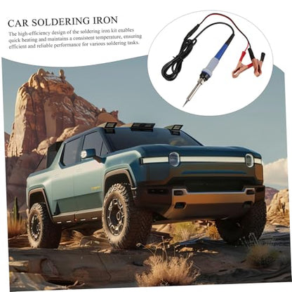 1Set Portable Car Soldering Iron Kit Electric Heating Tool with Rubber and Ceramic Core for Automotive Electrical Repairs and Welding Compact Design for Easy Storage and Quick Heating
