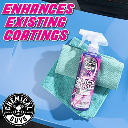 Chemical Guys, Synthetic Quick Detailer Spray, High Gloss & Slick, 16 oz | Spray-and-wipe detailer lifts dust, fingerprints and smudges while adding a streak-free synthetic-polymer gloss - size: 16 Fl Oz (Pack of 1)