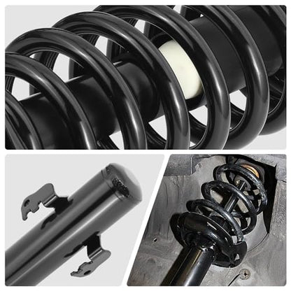 Auto Dynasty Pair of Front Coil Spring Shock Strut Mount Assembly and Rear Struts Shock Absorber Compatible with Honda Accord 2008-2012, Matte Black Powdercoat