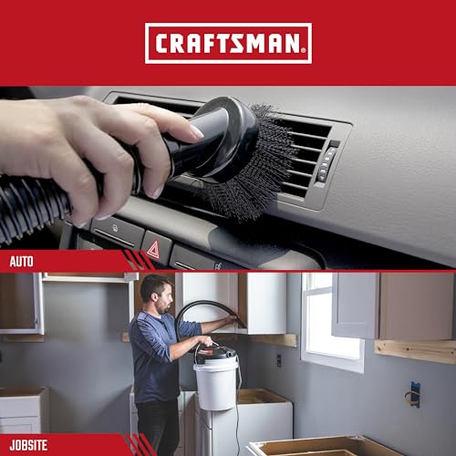 CRAFTSMAN CMXZVBE38610 1-1/4 in. Dusting Brush Wet Dry Vac Attachment | Industrial-Grade Shop Vacuum Accessory for Cleaning Stubborn Debris, Fits 1-1/4 in. Hose Diameter - size: Dusting Brush