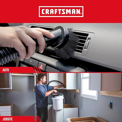 CRAFTSMAN CMXZVBE38610 1-1/4 in. Dusting Brush Wet Dry Vac Attachment | Industrial-Grade Shop Vacuum Accessory for Cleaning Stubborn Debris, Fits 1-1/4 in. Hose Diameter - size: Dusting Brush