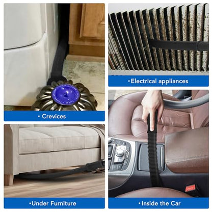 Sealegend Upgrade Dryer Vent Cleaner Kit Vacuum Hose Attachment Compatible with Most Vacuum Cleaner, Quickly Lint Remover Cleaning Supplies, Black - color: Black