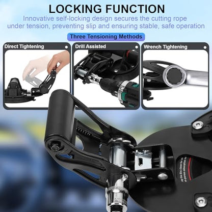 Auto Windshield Glass Removal Tool Kit with 200mm Heavy-Duty Suction Cup, Self-Locking System, Reinforced Cutting Wire, Windshield Cut-Out Tool & Accessories for Fast, Safe Glass Removal