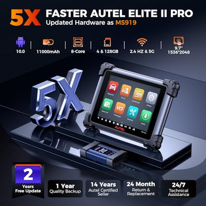 Autel MaxiSys Elite II PRO w/MV108S Scanner, 2-Year Free Update ($2590) | 2026 Elite 2 Pro w/ J2534 Programming & Coding as Ultra MS909 Up of MS908S PRO II MK908P, Motor TruSpeed, 3K+ Test, 45+ Reset