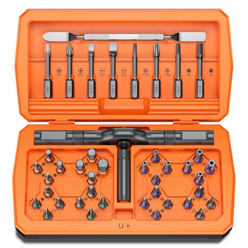 43 in 1 Ratchet Screwdriver Set, Magnetic Screwdriver Set, 2025 New Model Repair Tool Kit with DIY Ratchet Handle, Metal Pry Bar, 40 Precision Bits for Electronics,Furniture,Bicycle