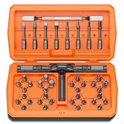 43 in 1 Ratchet Screwdriver Set, Magnetic Screwdriver Set, 2025 New Model Repair Tool Kit with DIY Ratchet Handle, Metal Pry Bar, 40 Precision Bits for Electronics,Furniture,Bicycle